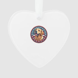 Patriotischer Golden Retriever Heritage Seal Tee 4 Ornament