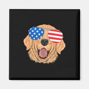 Patriotischer Golden Retriever Hund 4. Juli Gesche Magnet