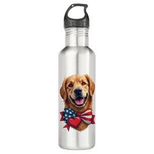 Patriotischer Golden Retriever Liebhaber Vintage-S Edelstahlflasche