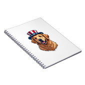 Patriotischer Golden Retriever Split Frame Tee 2 Notizblock (Rechte Seite)