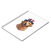 Patriotischer Golden Retriever Split Frame Tee 2 Notizblock (Linke Seite)