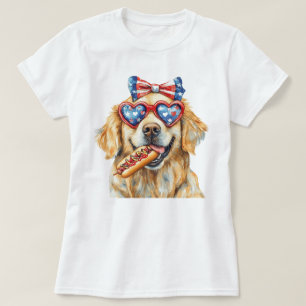 Patriotischer Golden Retriever T-Shirt
