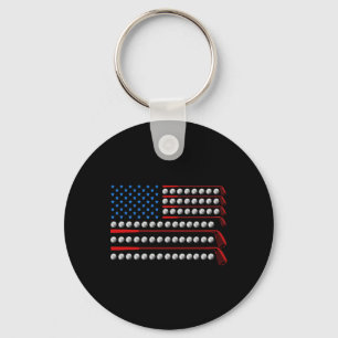 Patriotischer Golf USA-Flagge Golfschläger 4. Juli Schlüsselanhänger
