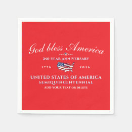 Patriotischer Gott segne Amerika 250 Semiquincente Serviette