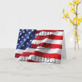 Patriotischer Gott segne Amerika auf amerikanische Karte (Gelbe Blume)