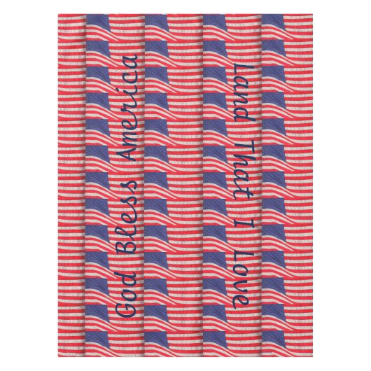 Patriotischer Gott segne Amerika-Flaggen Tischdecke (Vorderseite)