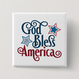 Patriotischer Gott segne Amerika Wortart Button