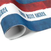 Patriotischer Gott segnen Amerika-Packpapier Geschenkpapier (Rolleneckpunkt)