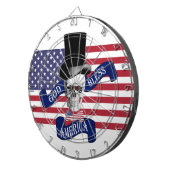 Patriotischer Gott segnen Amerika-Tätowierungsart Dartscheibe (Vorderseite rechts)