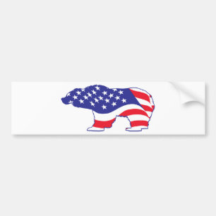 Patriotischer Grizzly Bär Autoaufkleber