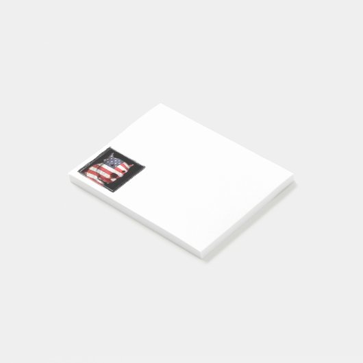 Patriotischer Grubenbull Post-it Klebezettel (angewinkelt)