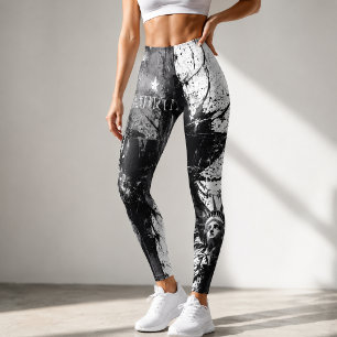 Patriotischer Grunge-Monochrom-Americana-Look mit  Leggings
