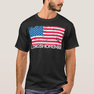Patriotischer Hafenarbeiter Vintage-US-Flagge Pull T-Shirt