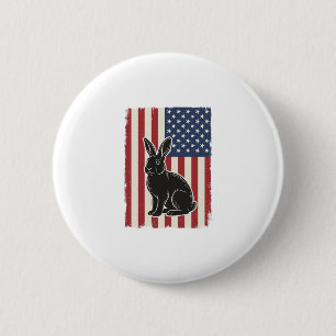 Patriotischer Hase Amerikanische Flagge Vintage Gr Button