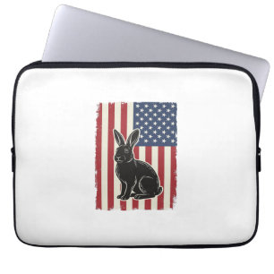 Patriotischer Hase Amerikanische Flagge Vintage Gr Laptopschutzhülle
