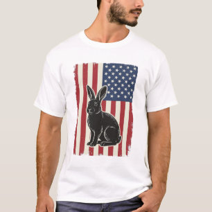 Patriotischer Hase Amerikanische Flagge Vintage Gr T-Shirt