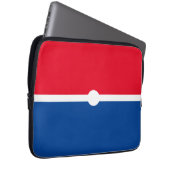 Patriotischer, hellroter weißer blauer Farbblock Laptopschutzhülle (Vorne Rechts)