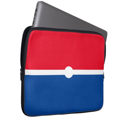 Patriotischer, hellroter weißer blauer Farbblock Laptopschutzhülle (Vorne Rechts)