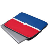 Patriotischer, hellroter weißer blauer Farbblock Laptopschutzhülle (Vorne Knopf)