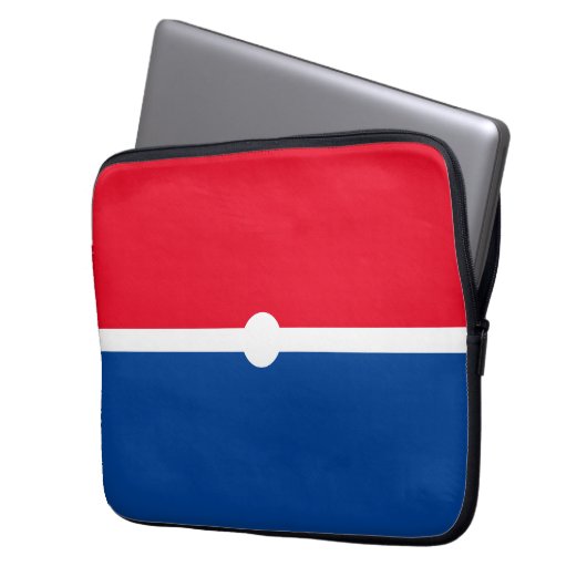 Patriotischer, hellroter weißer blauer Farbblock Laptopschutzhülle (Vorderseite Links)