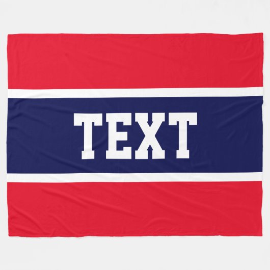 Patriotischer, hellroter, weißer, blauer Streifen Fleecedecke (Vorderseite (Horizontal))