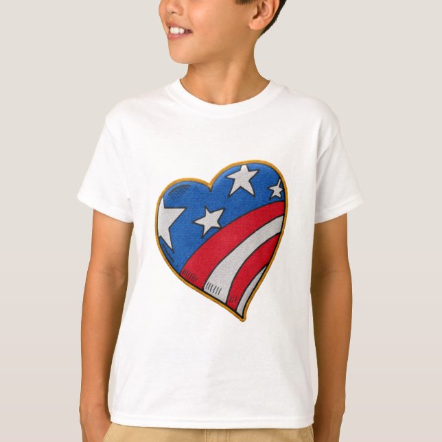 Patriotischer Herz-T - Shirt (Vorderseite)