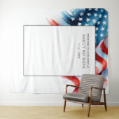 Patriotischer Hintergrund Amerikanische Flagge Red Wandteppich (Beispiel (Horizontal))