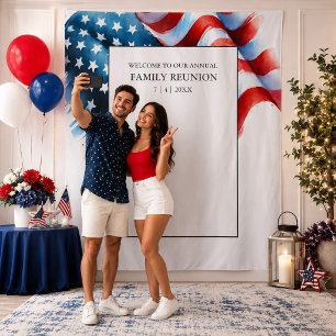 Patriotischer Hintergrund Amerikanische Flagge Rot Wandteppich