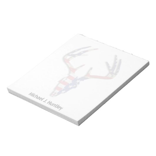 Patriotischer Hirschjagdschädel Notizblock (Rotiert)