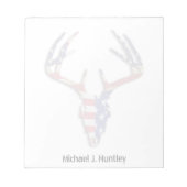 Patriotischer Hirschjagdschädel Notizblock (Vorderseite)