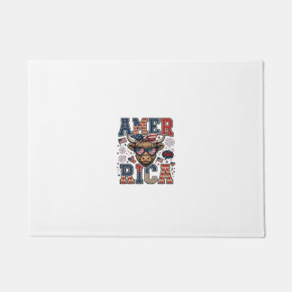 Patriotischer Hochlandkuh Amerika 4. Juli-Shirt_1 Fußmatte