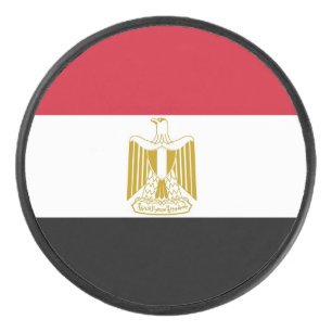 Patriotischer Hockey-Puck mit ägyptischer Flagge Eishockey Puck