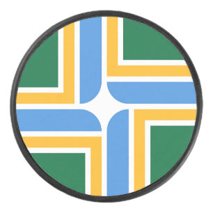 Patriotischer Hockey-Puck mit der Flagge von Portl Eishockey Puck