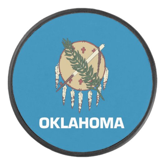 Patriotischer Hockey-Puck mit Fahne des Oklahoma-S Eishockey Puck (Vorderseite)