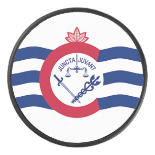 Patriotischer Hockey-Puck mit Fahne von Cincinnati Eishockey Puck