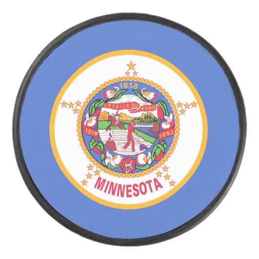Patriotischer Hockey-Puck mit Fahne von Minnesota Eishockey Puck (Vorderseite)