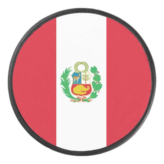 Patriotischer Hockey-Puck mit Flag von Peru Eishockey Puck (Vorderseite)