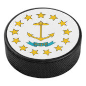 Patriotischer Hockey-Puck mit Flagge auf Rhode Isl Eishockey Puck (3/4)