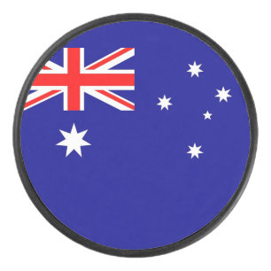 Patriotischer Hockey-Puck mit Flagge Australiens Eishockey Puck