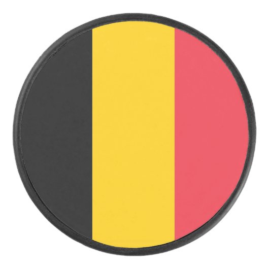 Patriotischer Hockey-Puck mit Flagge Belgiens Eishockey Puck (Vorderseite)