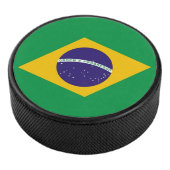 Patriotischer Hockey-Puck mit Flagge Brasiliens Eishockey Puck (3/4)