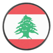 Patriotischer Hockey-Puck mit Flagge im Libanon Eishockey Puck (Vorderseite)