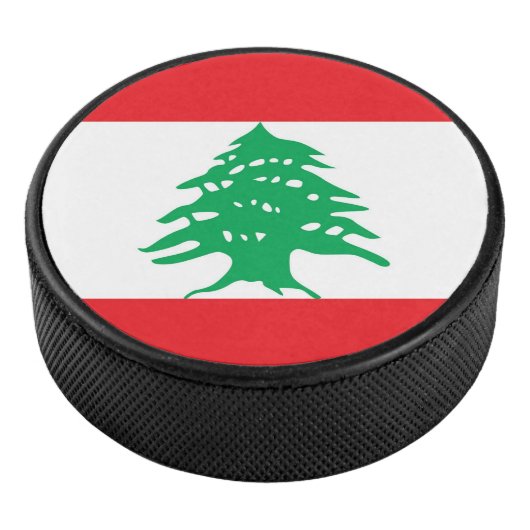 Patriotischer Hockey-Puck mit Flagge im Libanon Eishockey Puck (3/4)