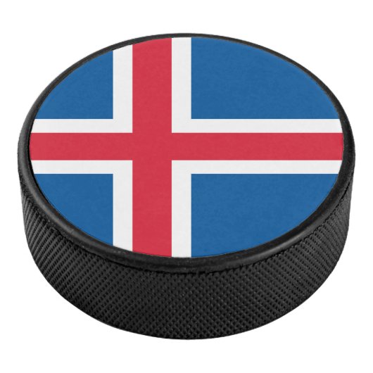 Patriotischer Hockey-Puck mit Flagge Islands Eishockey Puck (3/4)