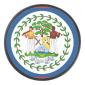 Patriotischer Hockey-Puck mit Flagge von Belize Eishockey Puck (Vorderseite)