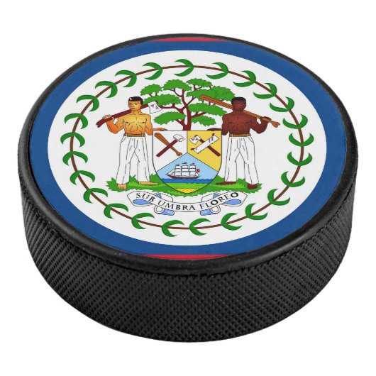 Patriotischer Hockey-Puck mit Flagge von Belize Eishockey Puck (3/4)