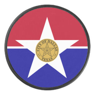 Patriotischer Hockey-Puck mit Flagge von Dallas Eishockey Puck