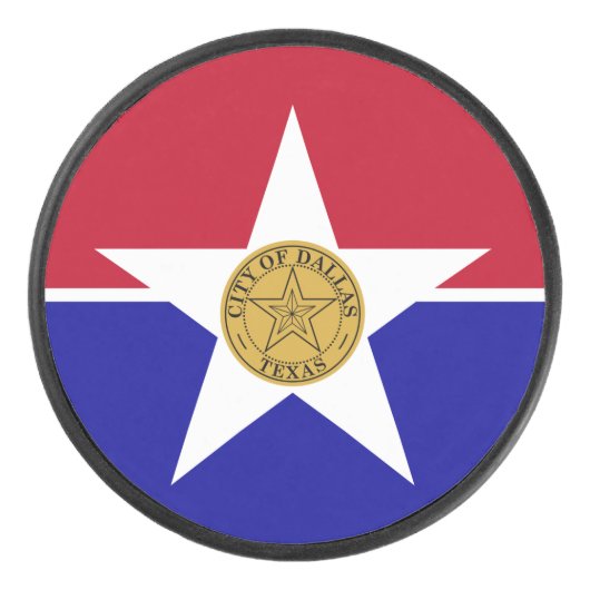 Patriotischer Hockey-Puck mit Flagge von Dallas Eishockey Puck (Vorderseite)