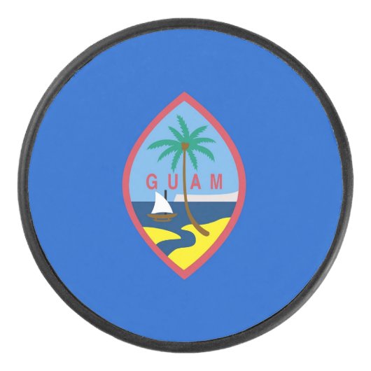 Patriotischer Hockey-Puck mit Flagge von Guam Eishockey Puck (Vorderseite)