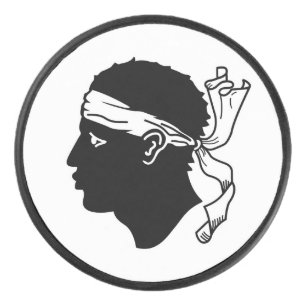 Patriotischer Hockey-Puck mit Flagge von Korsika Eishockey Puck